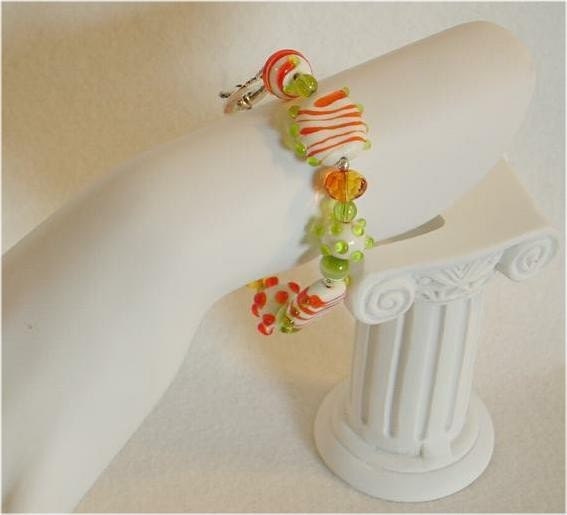 Titled Citrus Candy Original Art Glass Lampworked Bracelet