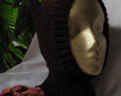 CHOCOLATE BROWN Quirky Earred Balaclava  -  Adult Medium to Large