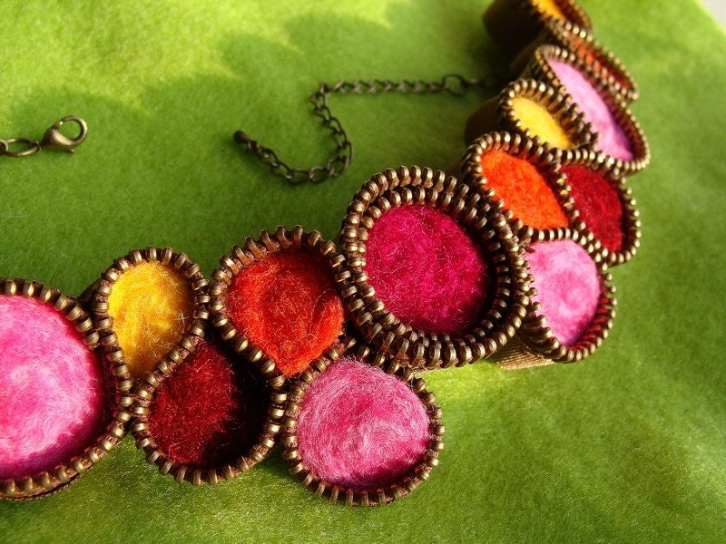 Precious Zip It Necklace Zipper And Wool