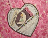 Heart Wall Art, Fabric, Cherish the Moon