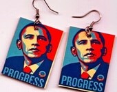 Progress  Obama Earrings have a RETURN and ON SALE Photo Jewelry