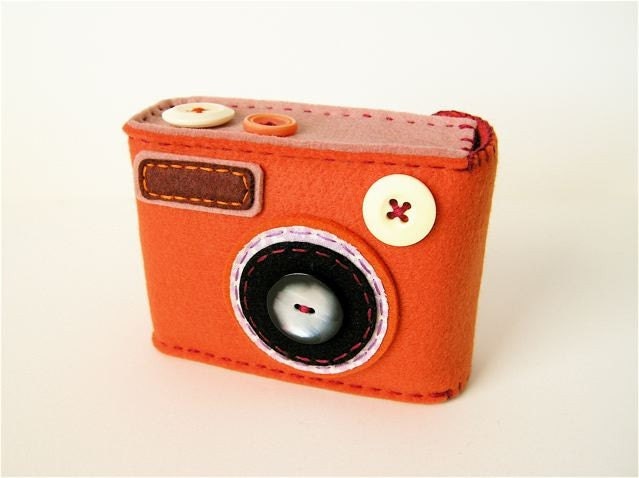 Camera Camera Case -Degicame No.58 (orange/muted pink)