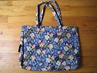 Commuter Knitsaway Needlecraft Tote Bag in blue floral