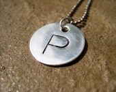 CUSTOM Hand Stamped Initial Necklace - Large Font