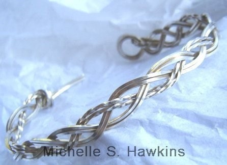 Bracelet Braided  Size 9 Wirewrap in 18gage SS