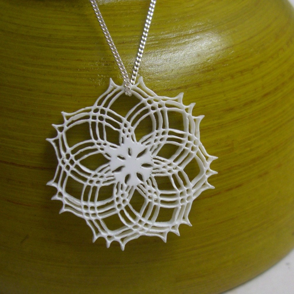 Triplet Rosette acrylic laser cut necklace
