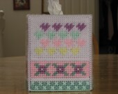Pastel Heart and Checkerboard Tissue Box Cover