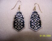 Brick stitch Black and Gold earrings