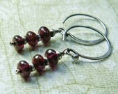 Three-Stone Earrings with Garnet