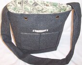 The Jeff Field Bag in Gray Flannel with a cotton lining