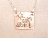 SALE (was 35.00) Growing Up Flowers in the Sunshine Fine Silver and sterling necklace