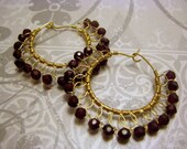 Garnet wire lace hoops