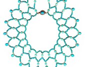Glamorosi - Turquoise Collar Necklace - Romantic Jewelry - Something Blue for Weddings