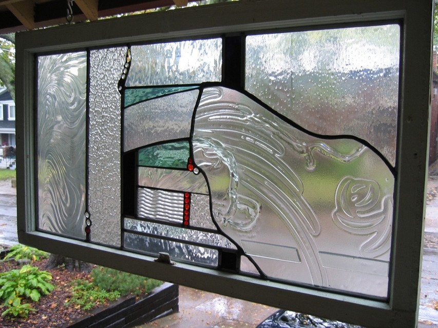 Contemporary Art Glass Panel