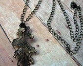 Gunmetal Oak Leaf Necklace