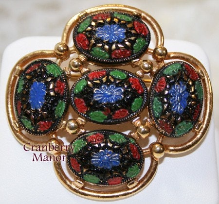 Vintage 60s Light of the East Enameled Brooch by Sarah Coventry