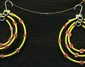 Yellow and pink triple hoops