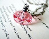 Pink Grapefruit - Swarovski crystal and sterling silver necklace