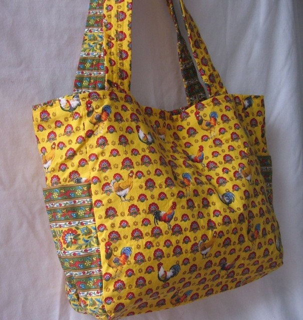 Yellow Provencial Rooster Bag