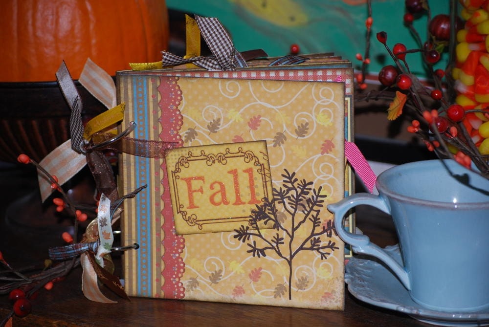 Fall Autumn Scrapbook Album Thanksgiving Chipboard 6x6 Premade Pages Ready to Ship Il_170x135