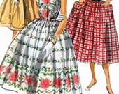 Vintage 50s Sewing Pattern Simplicity 1084 ROCKABILLY Sleeveless Dress Full Gathered Skirt  Size 12 Bust 30