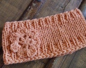 Sale---Knitted salmon headband---Sale