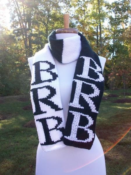 Hand Knit and Cross Stich Monogram, Shrug or Scarf