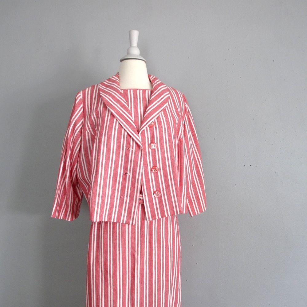 1940s vintage CANDY CANE dress set