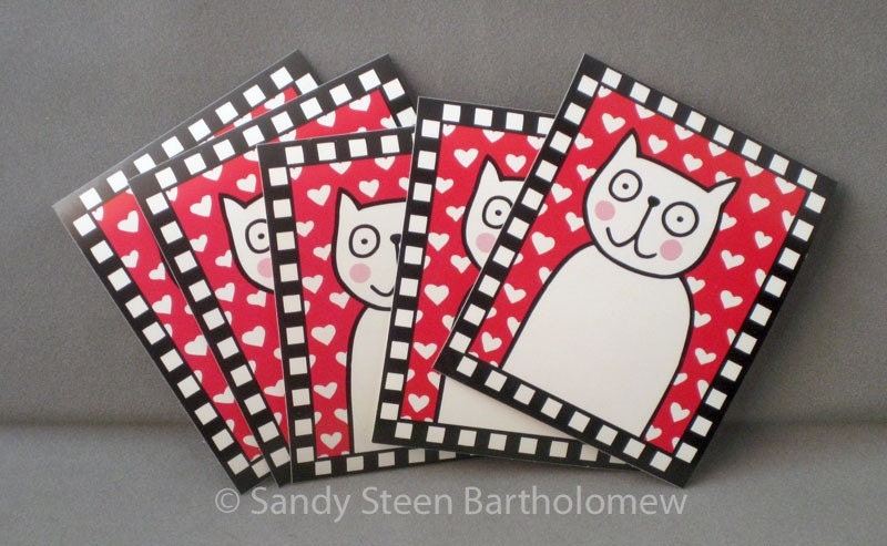 Heart-Cat Stickers / Labels Heart-Cat Stickers / Labels