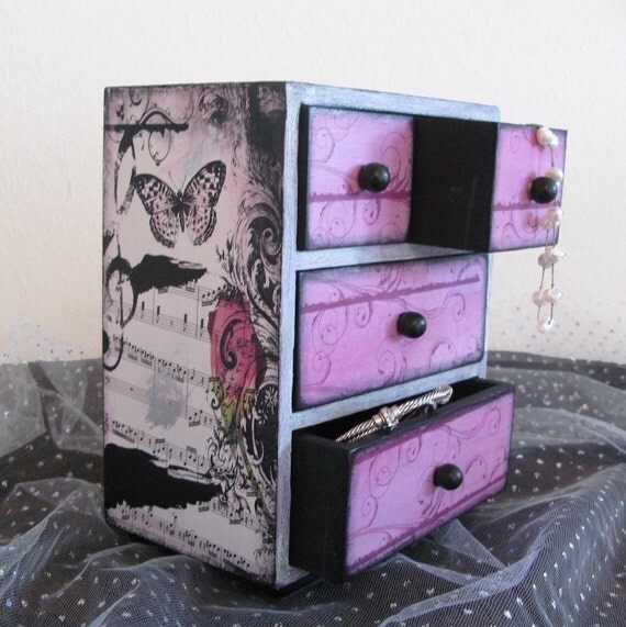 Viennese Waltz Music 4 Drawer Custom Jewelry Trinket Box