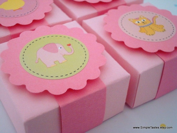 Baby Girl Shower Favor Boxes, Set of Ten