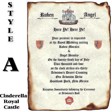 QTY 50 Castle Wedding Scroll Invitations Royal Scroll Tubes Style A
