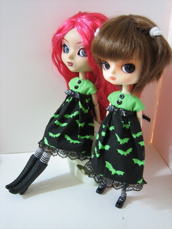 Halloween Bat dress with socks for Pullip and Dal dolls