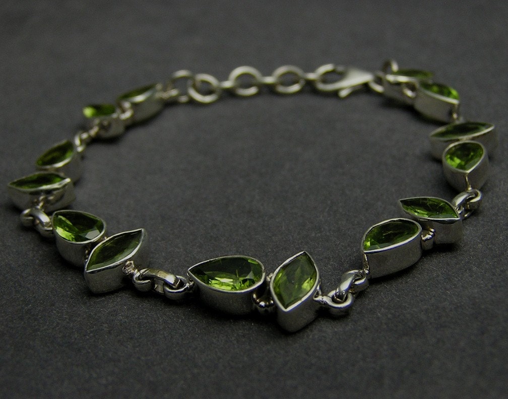 Angelina Peridot Sterling Silver Jewelry Green Color Bracelet