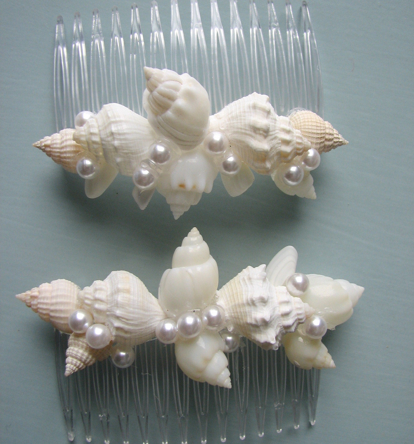Seashell Комбс - Shell волос Расчески для невесты свадебное Бич, набор из 2