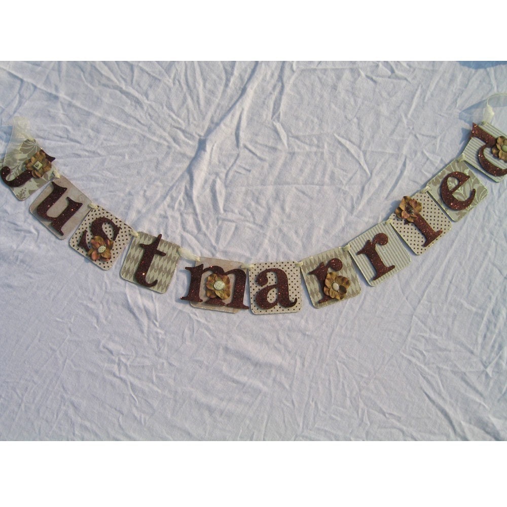 Just Married Wedding Banner Just Married Decoration Garland Sign 