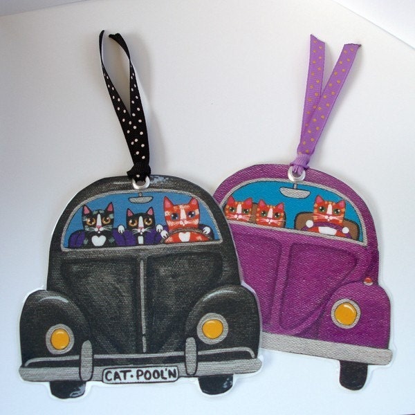cats' road trip bookmarks