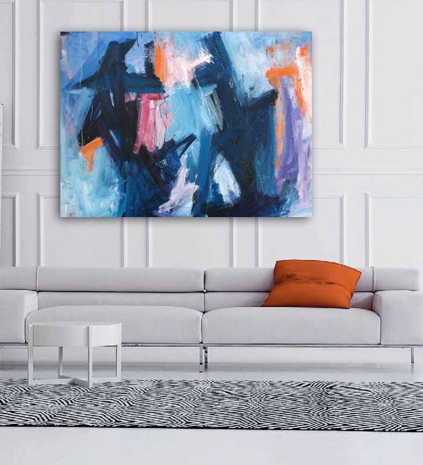 Winter Large Abstract Painting by Furiousdreams