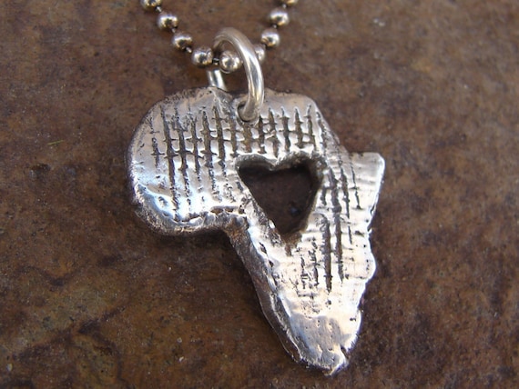 Africa necklace-Heart for AFRICA -necklace