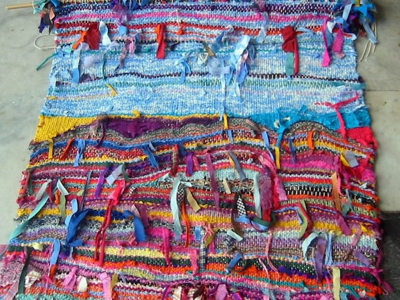 Fibre Art Hand Woven Ribbon Weaving Wall Hanging Textile Art
