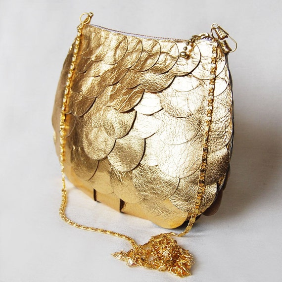 Gorgeous Gold leather evening bag