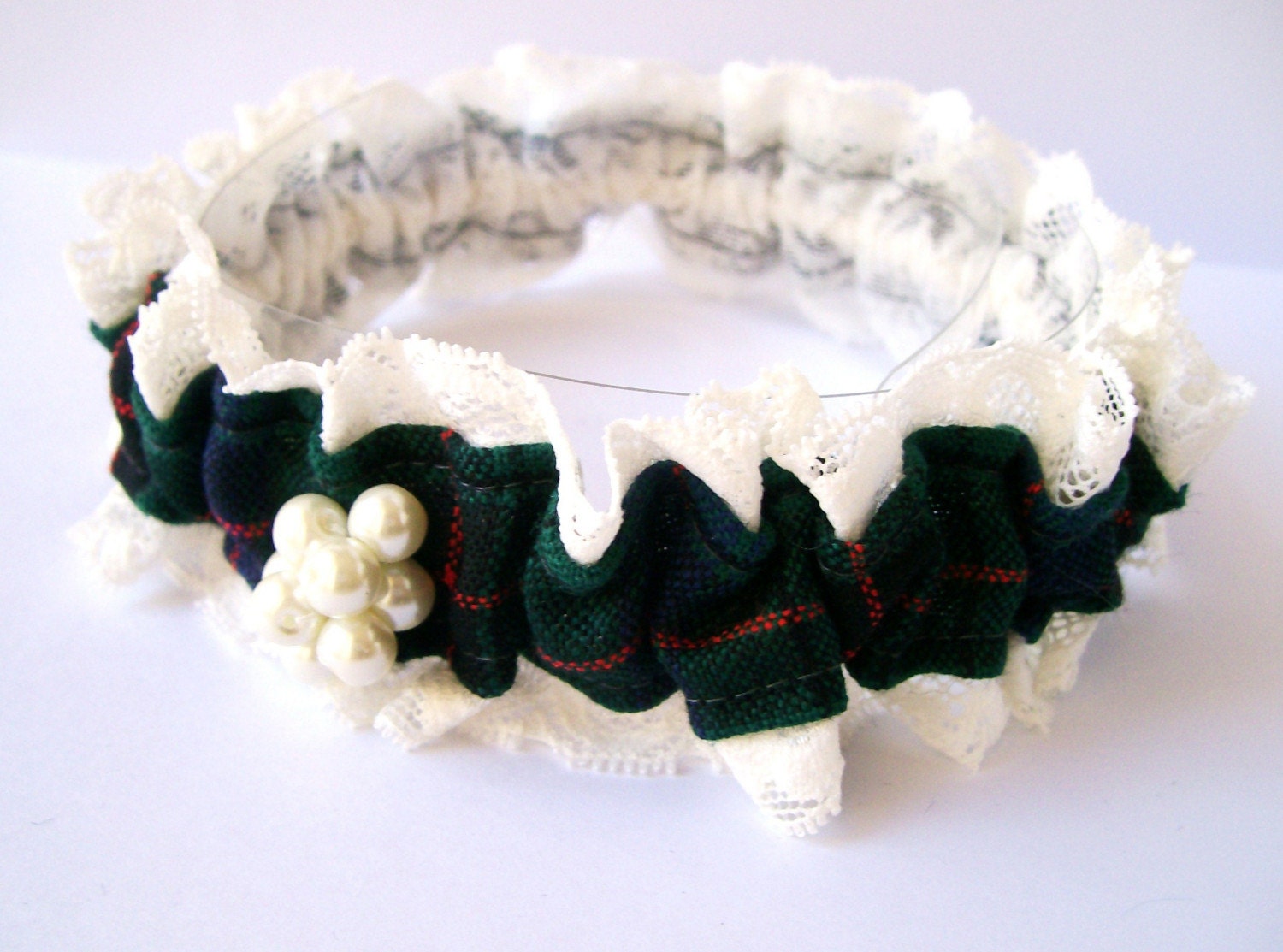 Garter Scottish Celtic Tartan Wedding lace Garter Set