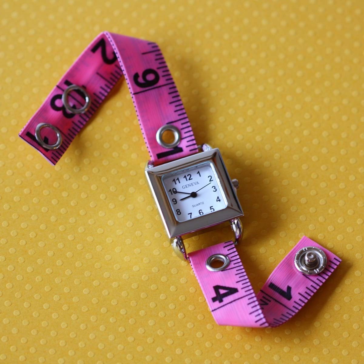 Tape Measure Watch in Pink