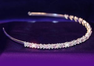 XOXO Bridal Pink Swarovski Crystal Headband Tiara