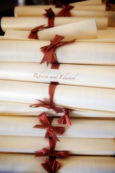 RESERVED Custom Listing of Scroll Wedding Programs From fivepluszero