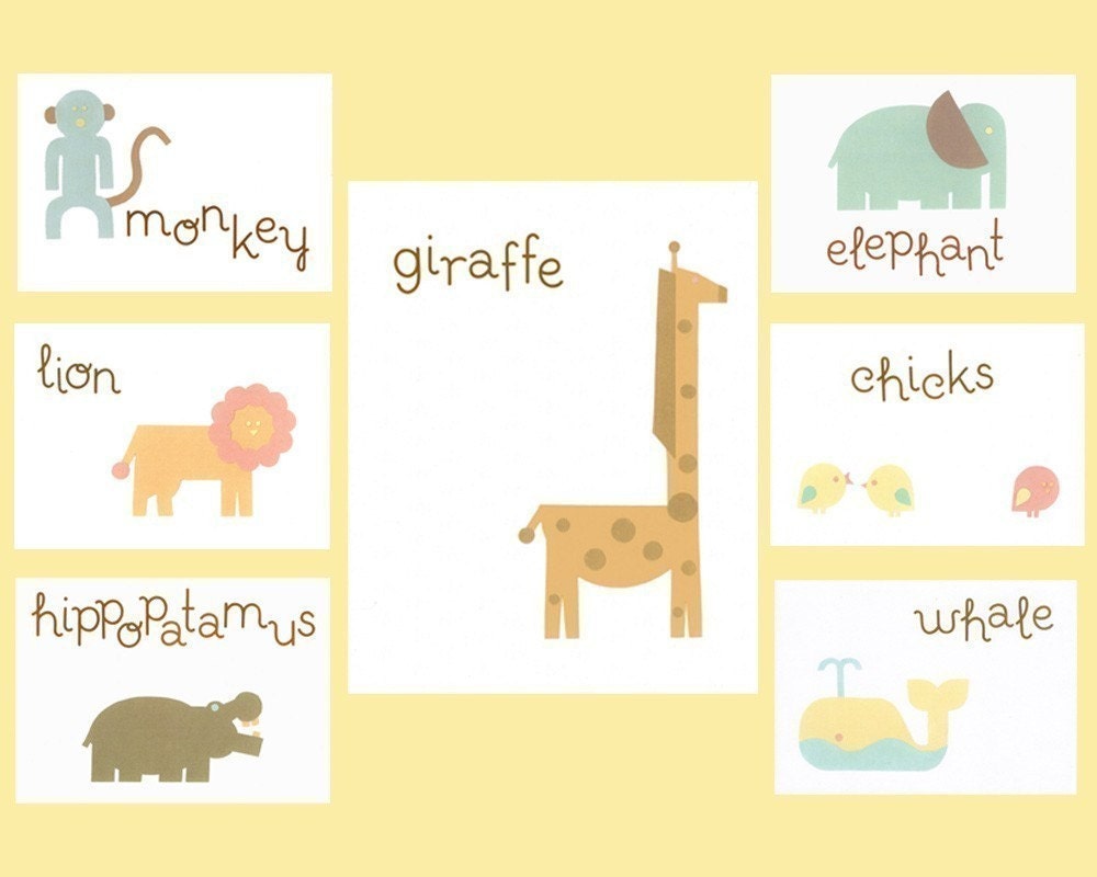 This Place is a Zoo TAME 7 Print Set
