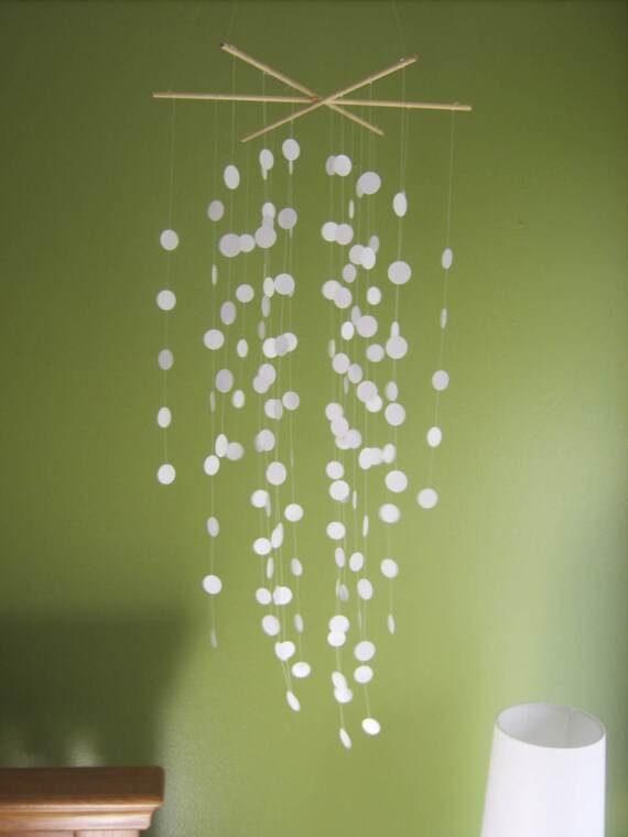 Wedding Wind Chimes N L Notes White Circles Chandelier Mobile Handmade Windchimes And Bells