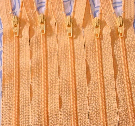 Ten 10 Inch Creamy Tangerine Zippers YKK Color 507