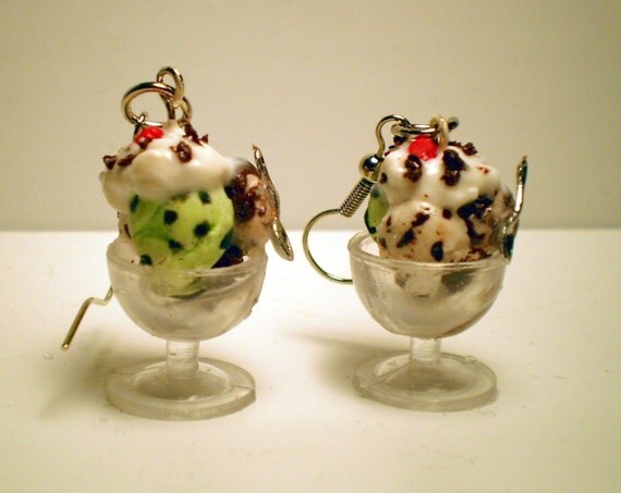Multi Flavor Scoops Ice Cream Sundae Earrings