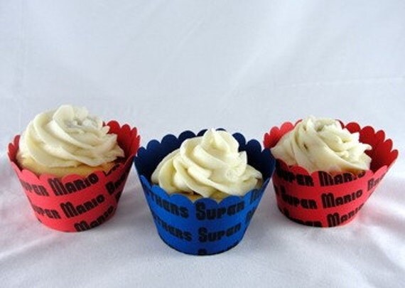 Super Mario Brothers Cupcake Wrappers for Super Mario BIrthday Party